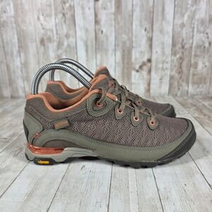 Ahnu Women's Hiking Shoes Brown Orange Vibram Sole‎ Size 6